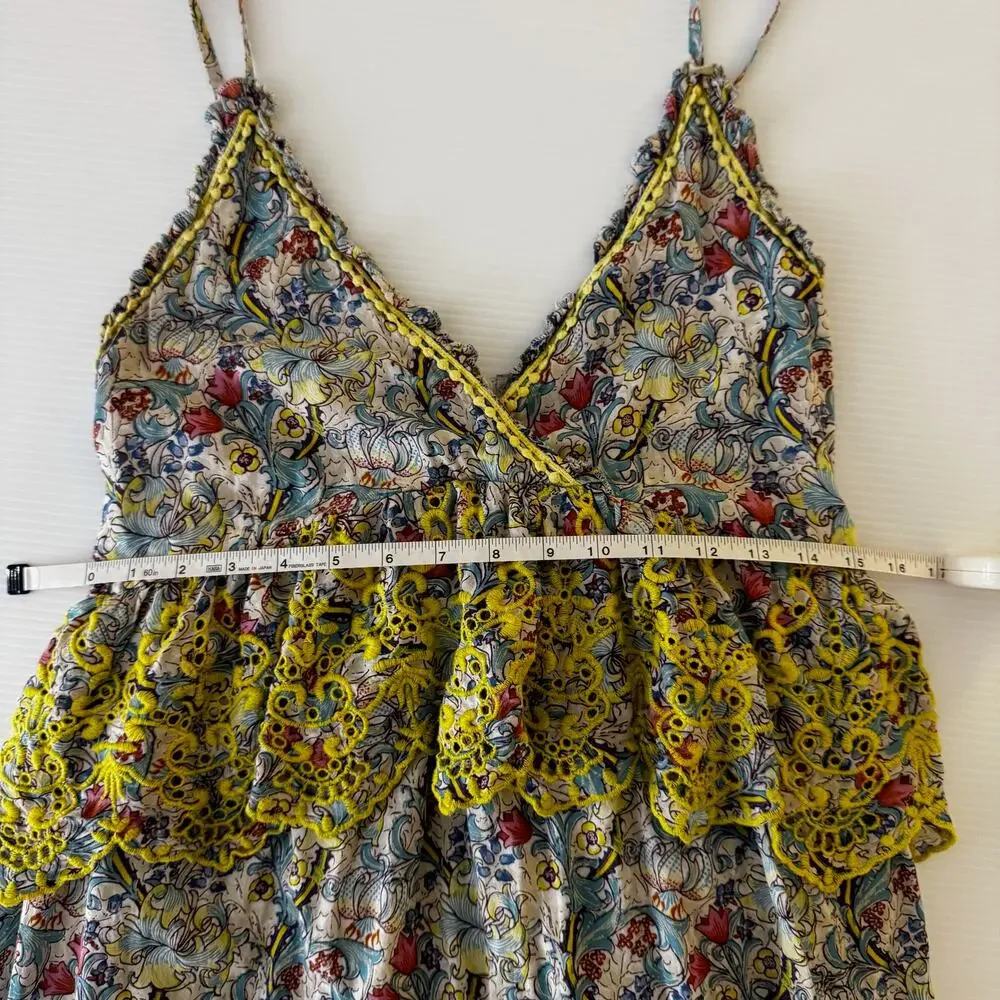 Anthropologie Barok Embroidered Floral Mini Dress Euro Summer Resort M Babydoll - Picture 11 of 16